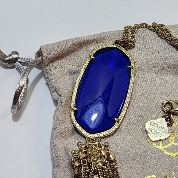 Kendra Scott Cobalt Blue and Gold Rayne Necklace‎ - Picture 7 of 7